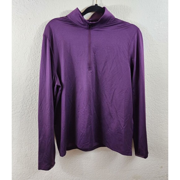 Dunning Golf Womens S Purple Long Sleeve Quarter Zip Mock Neck Pullover - Picture 1 of 8